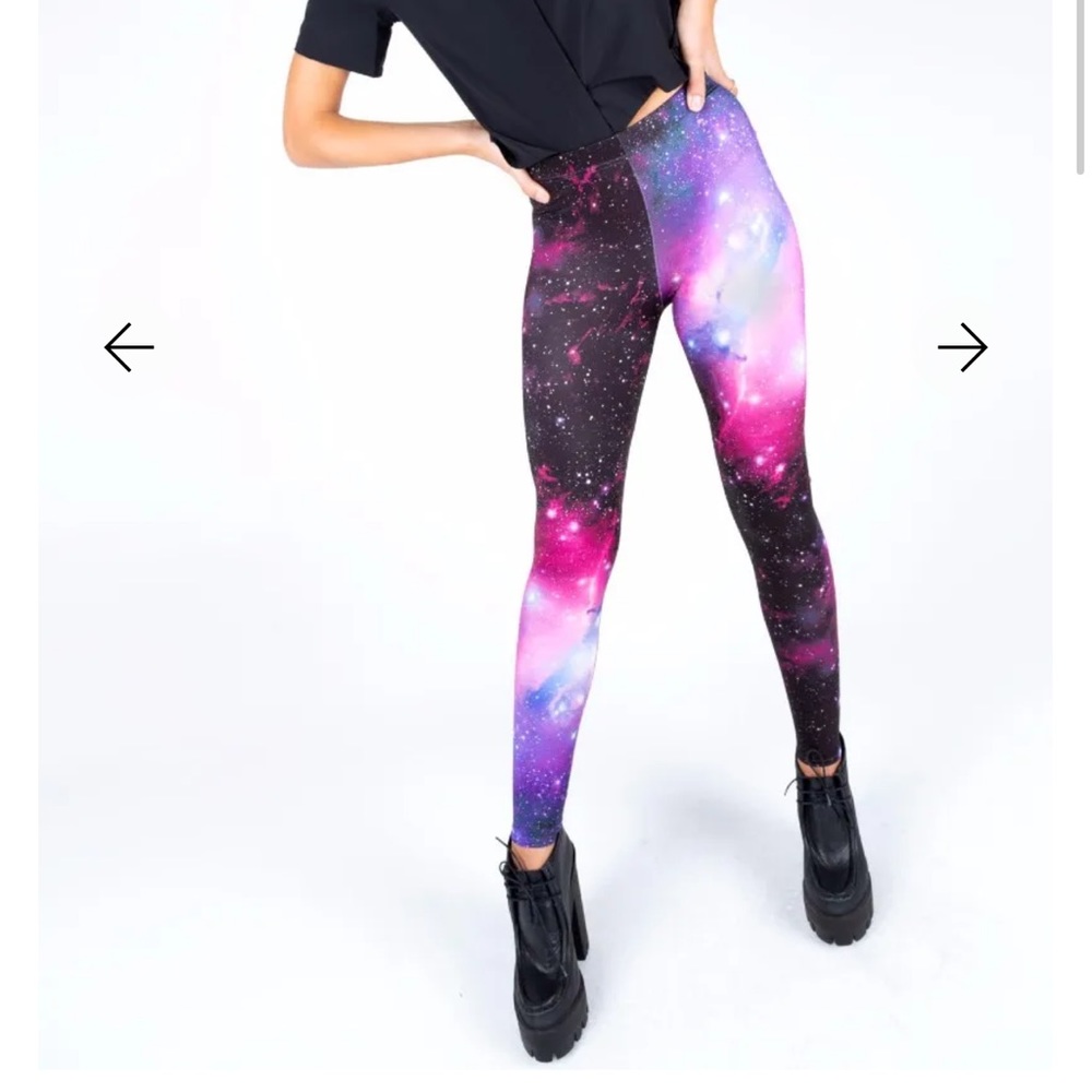 Pink purple galaxy leggings xs black milk